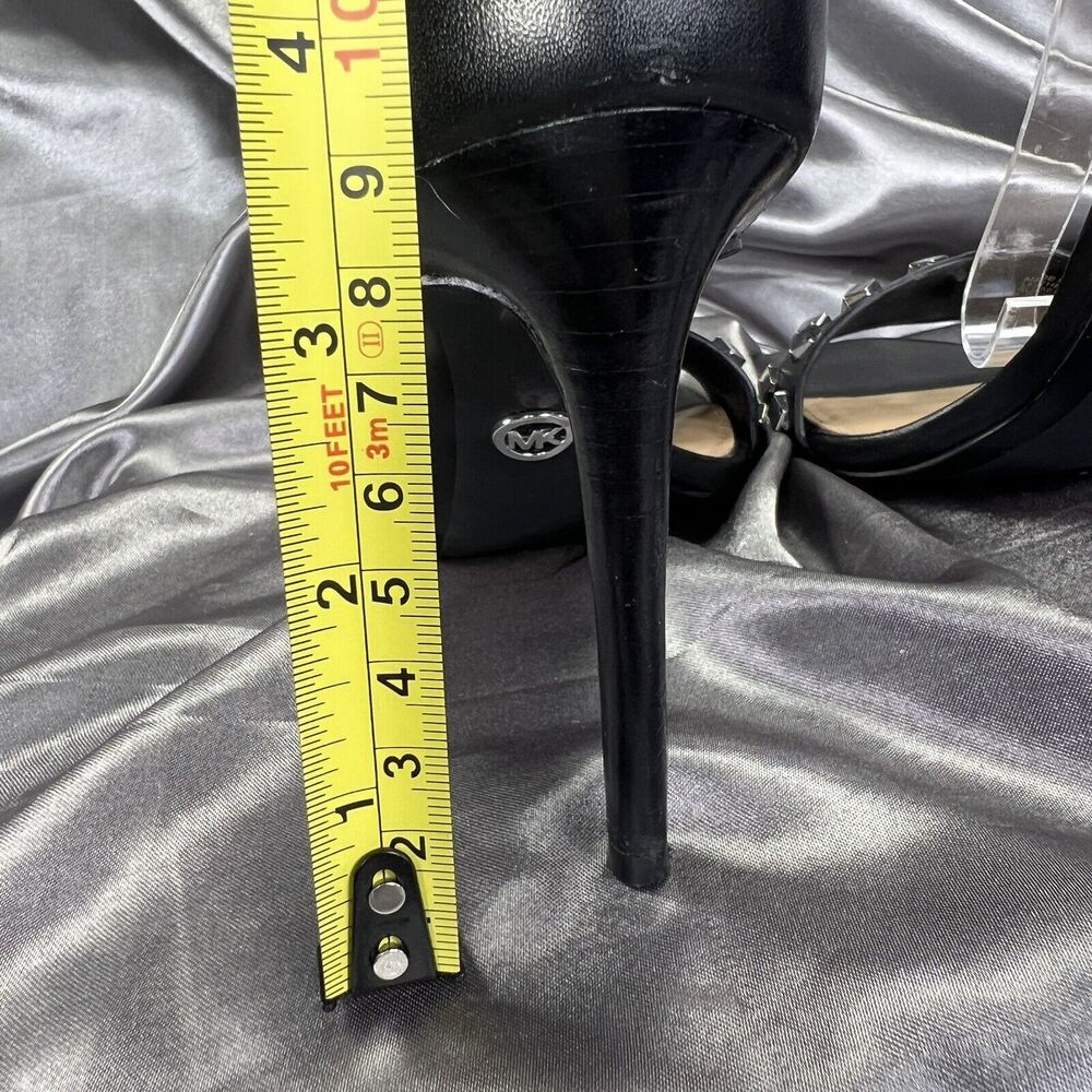 Michael Kors Valencia Studded Stiletto Heels Women's 5.5 Black‎ Silver Worn 2x - Picture 9 of 16